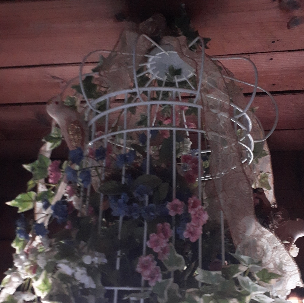 Vintage decorative metal bird cage